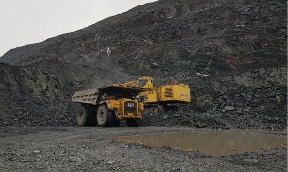 Mining equipment at an iron ore mine